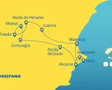 Trasa po Hiszpanii: Madryt, Toledo, Consuegra, Alcala de Henares, Cuenca, Alcala del Jucar, Walencja, Guadalest, Altea, Alicante. Odkryj serce La Manchy!