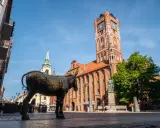 Pomysł na co w Toruniu na weekend? Zobacz Rynek Staromiejski z pomnikiem osiołka i Ratuszem Staromiejskim.