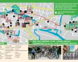 Mapa Wrocławia z zaznaczoną trasą rowerową. Poznaj ciekawostki o Wrocławiu, zwiedzając 30 atrakcji, w tym Rynek, Ostrów Tumski i Halę Stulecia.