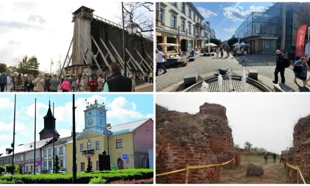 Uroczy wypad na weekend: tężnia solankowa, rynek z fontanną, ratusz i ruiny zamku.